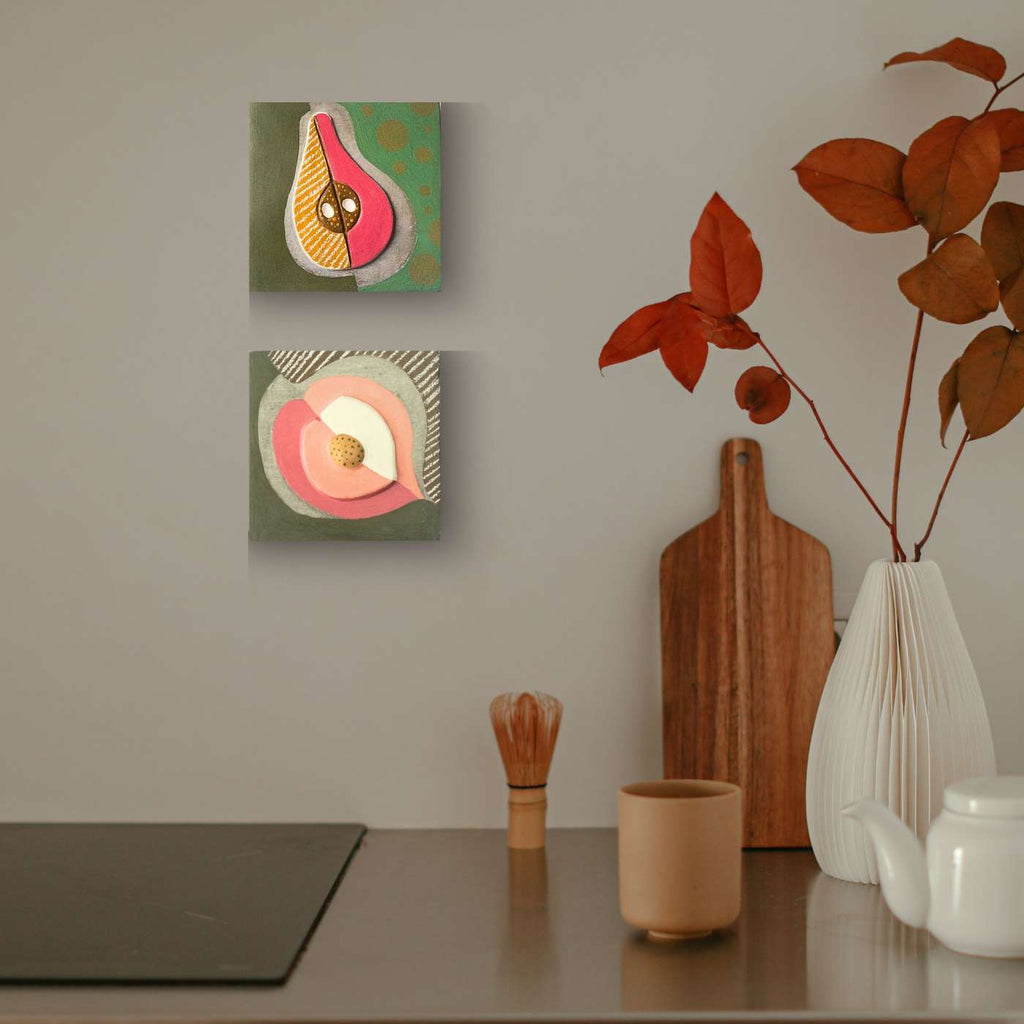 Placa Decorativa De Parede Fruta Estilizada Pêssego