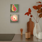 Placa Decorativa De Parede Fruta Estilizada Pêssego