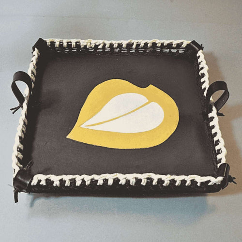 Bandeja Com Trançado Marrom