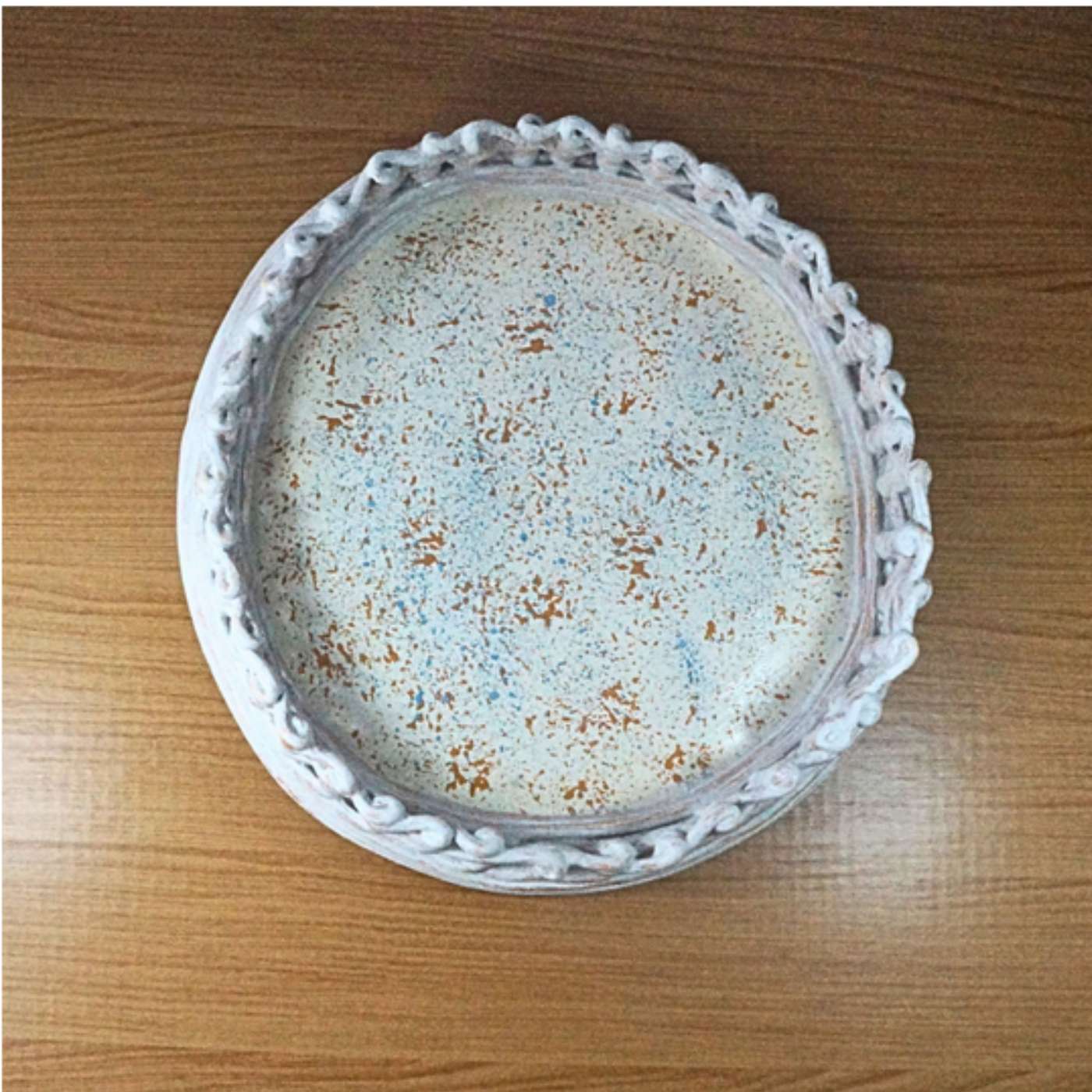 Bandeja Branca Com Trançado