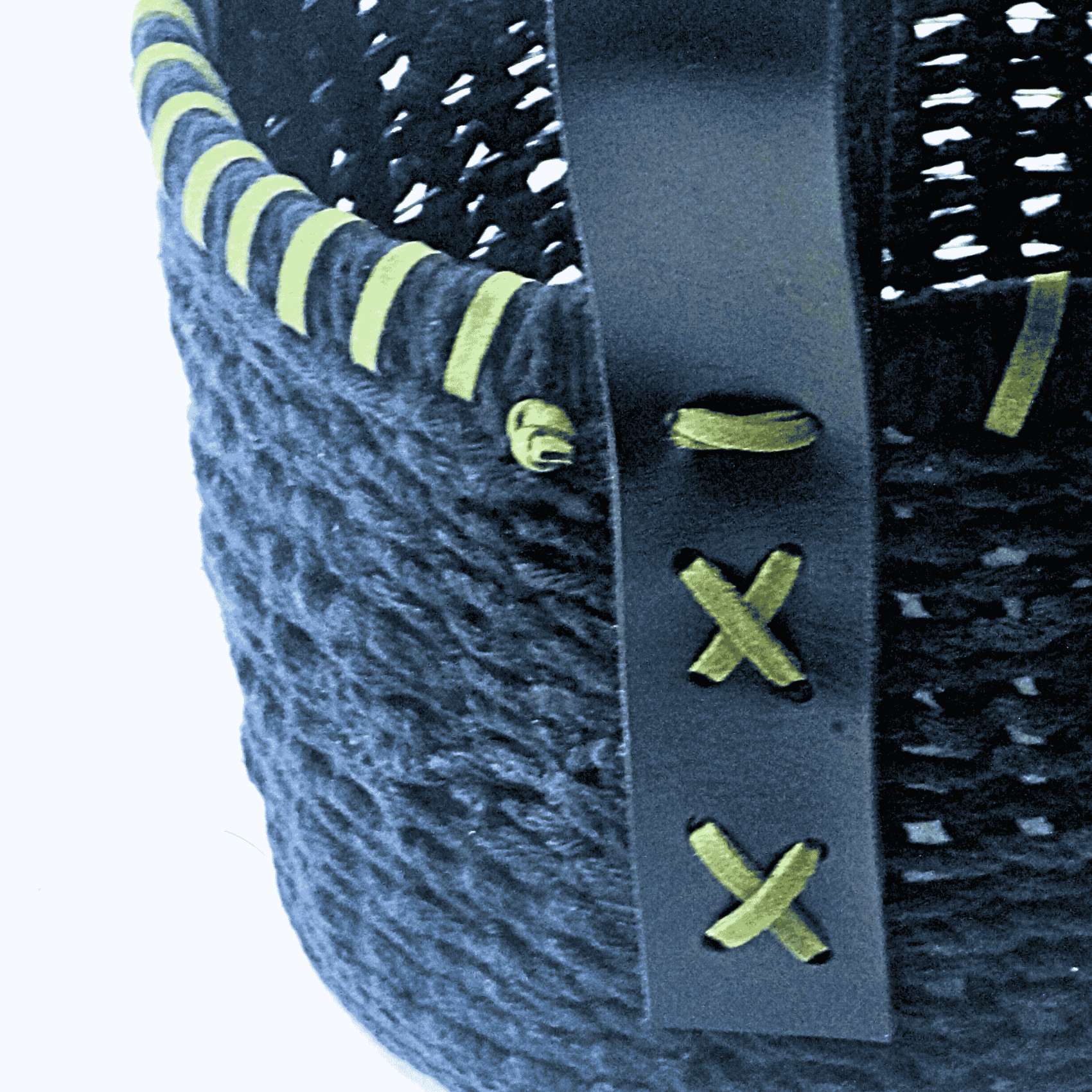 Cesto Organizador Preto Com Couro