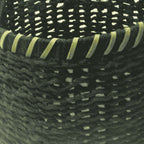 Cesto Organizador Preto Com Couro