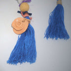 Colar De Mesa  Azul Com Couro