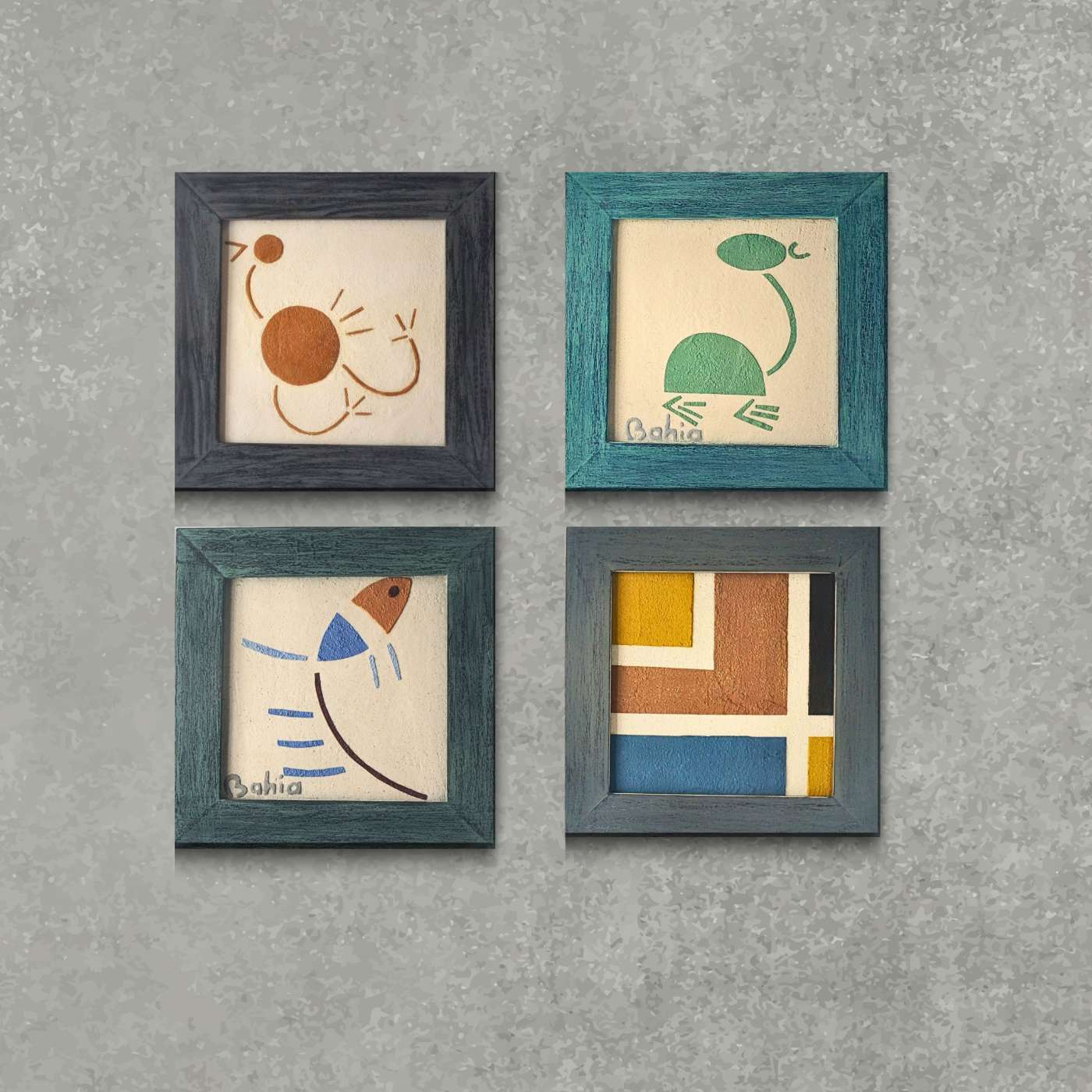 Quadro Texturizado Figura De Peixe