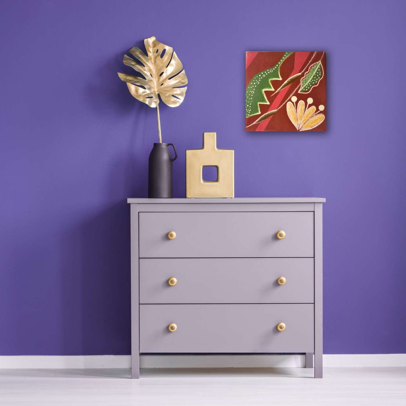 Placa Decorativa  Abstrata De Parede Floral