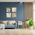 Kit De Quadros Geométricos Em Relevo Nude