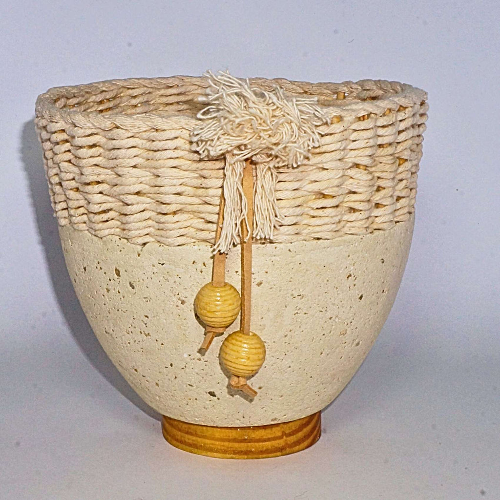 Cachepot Decorativo Boho Granilite Bege