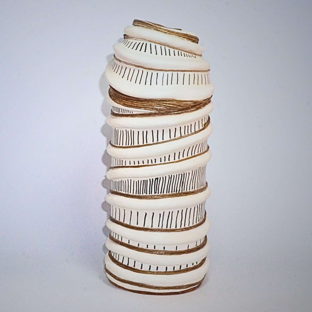 Vaso Decorativo Tubo Com Grafismos