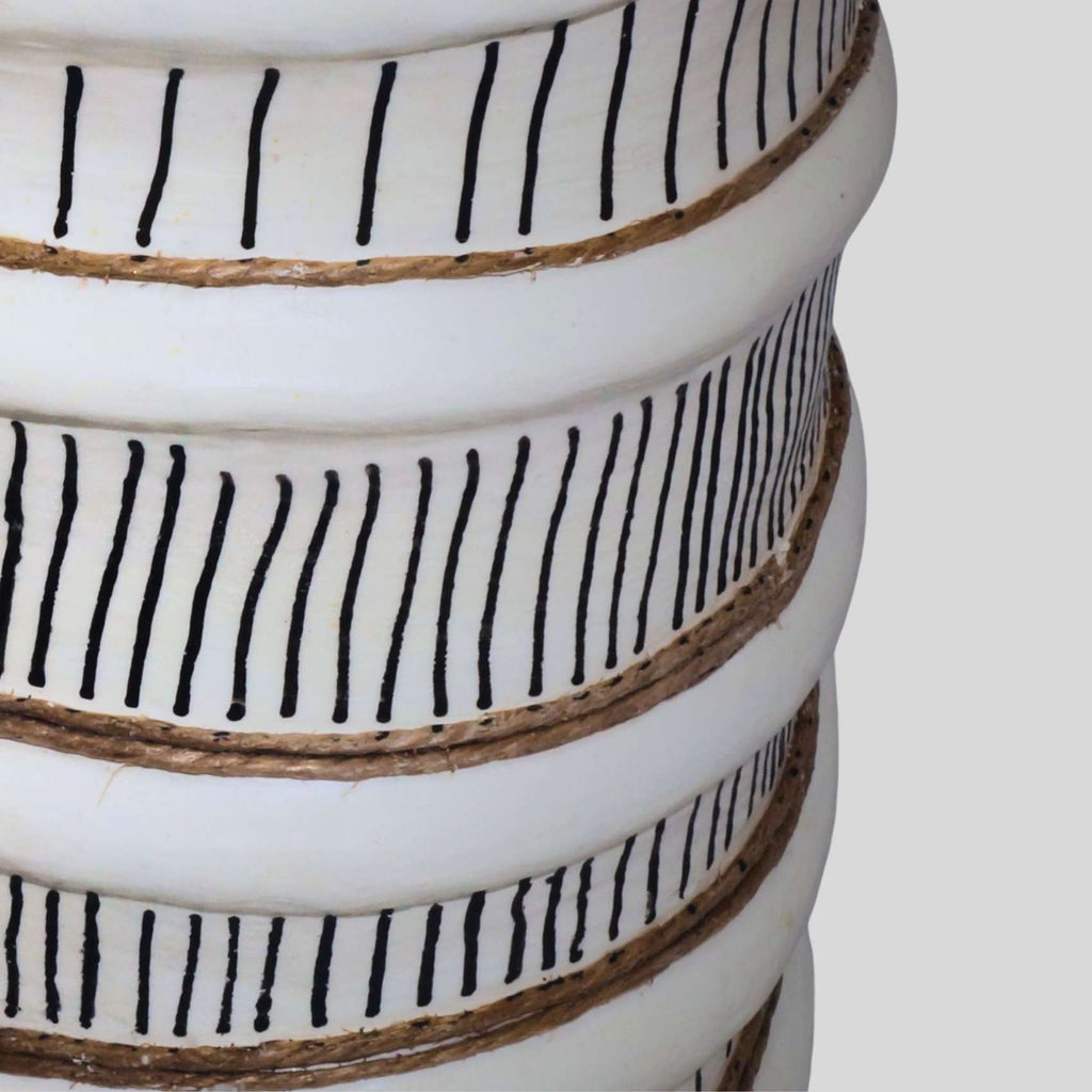 Vaso Decorativo Tubo Com Grafismos