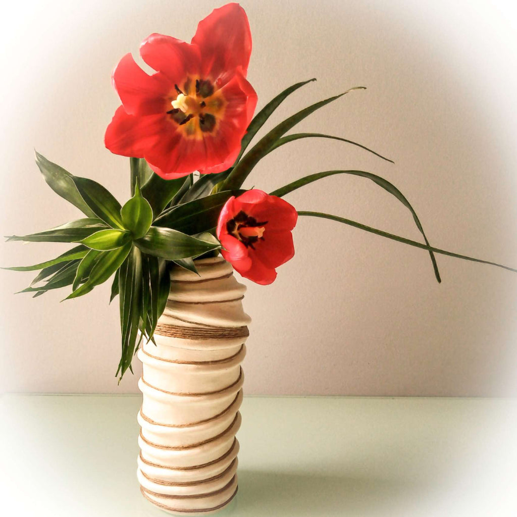 Vaso Decorativo Tubo Com Grafismos