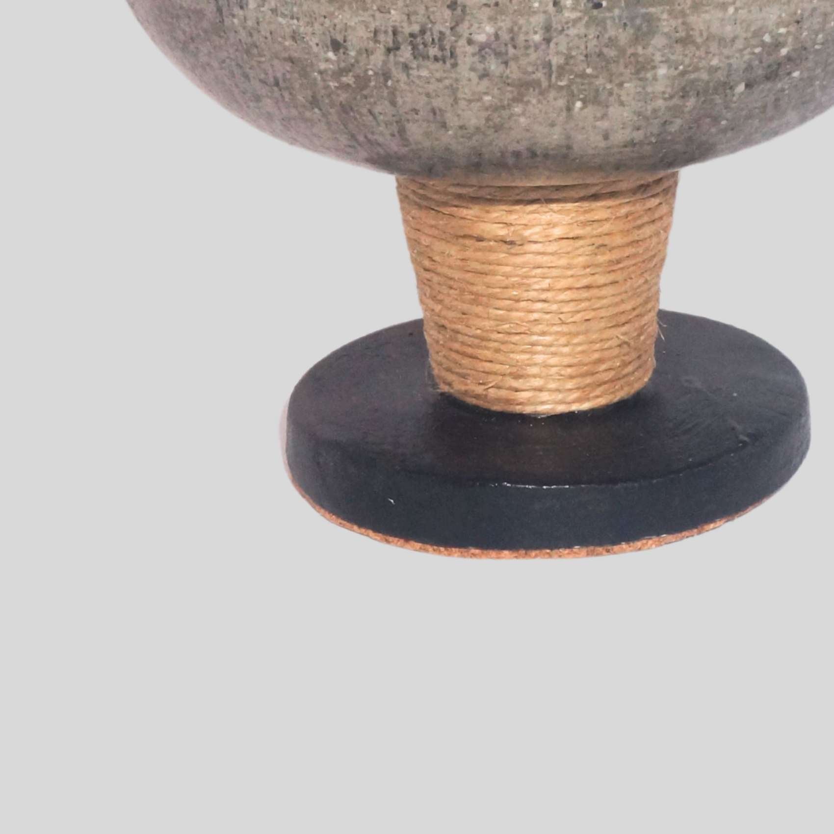 Castiçal Decorativo Preto Com Juta