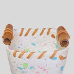 Vaso Granilite Branco Com Bambu