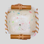 Vaso Granilite Branco Com Bambu