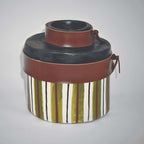 Vaso Grafite Estampado Com Couro