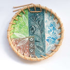 Prato Decorativo De Parede Floral Azul