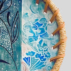 Prato Decorativo De Parede Floral Azul