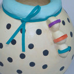 Vaso Poá Branco e Preto