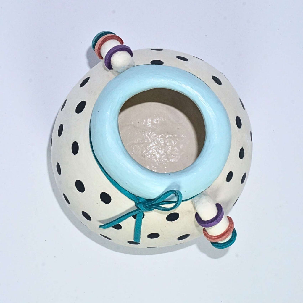 Vaso Poá Branco e Preto