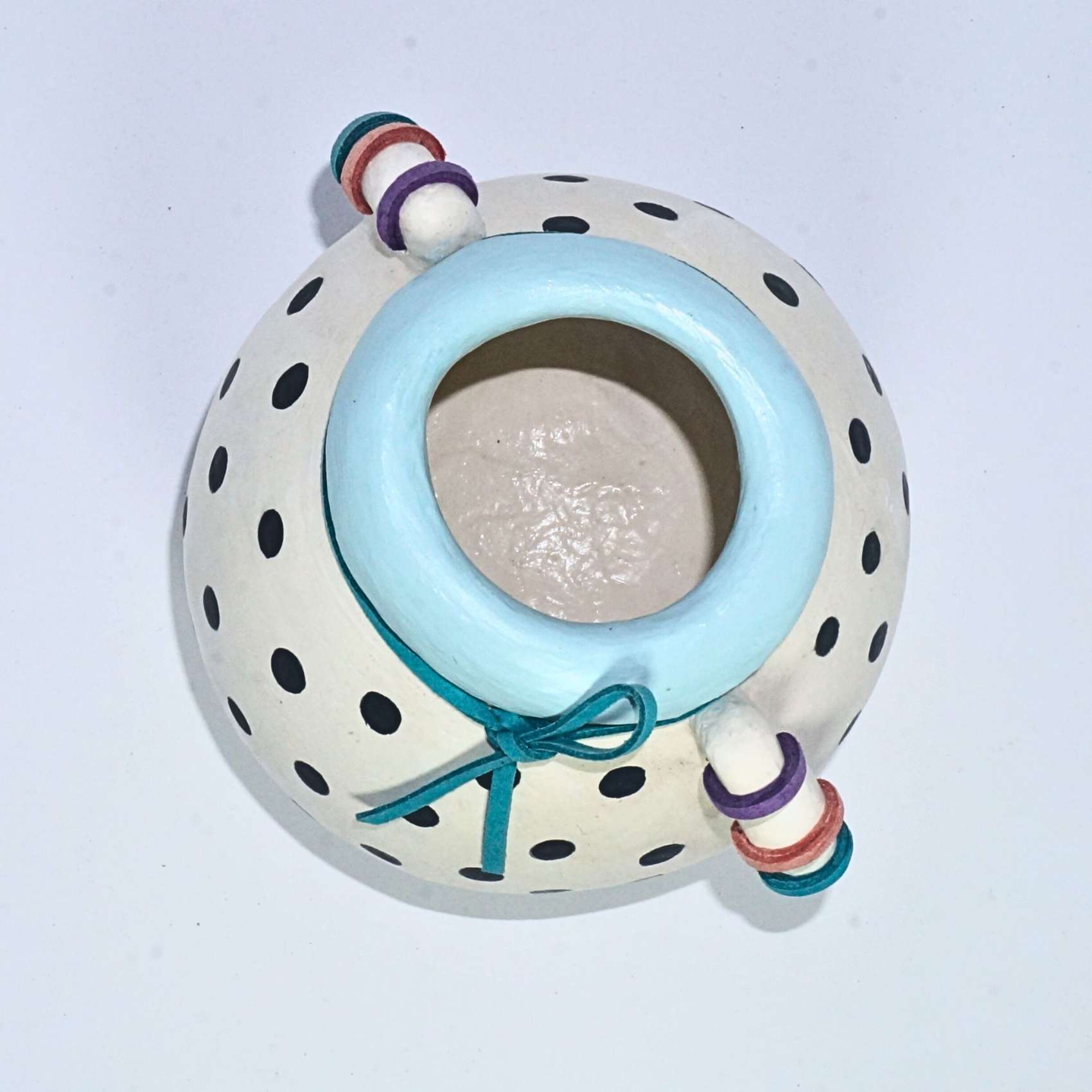 Vaso Poá Branco e Preto