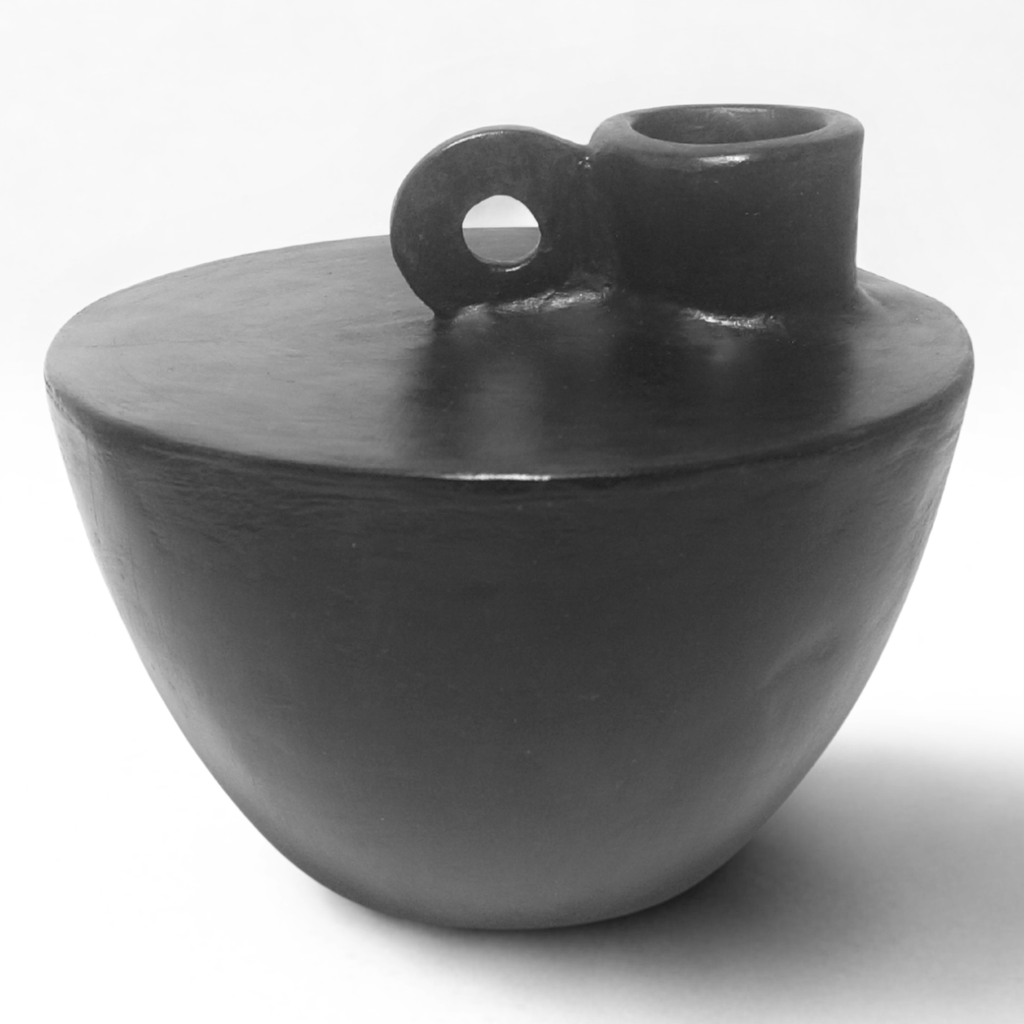 Vaso Grafite Com Alça Lateral