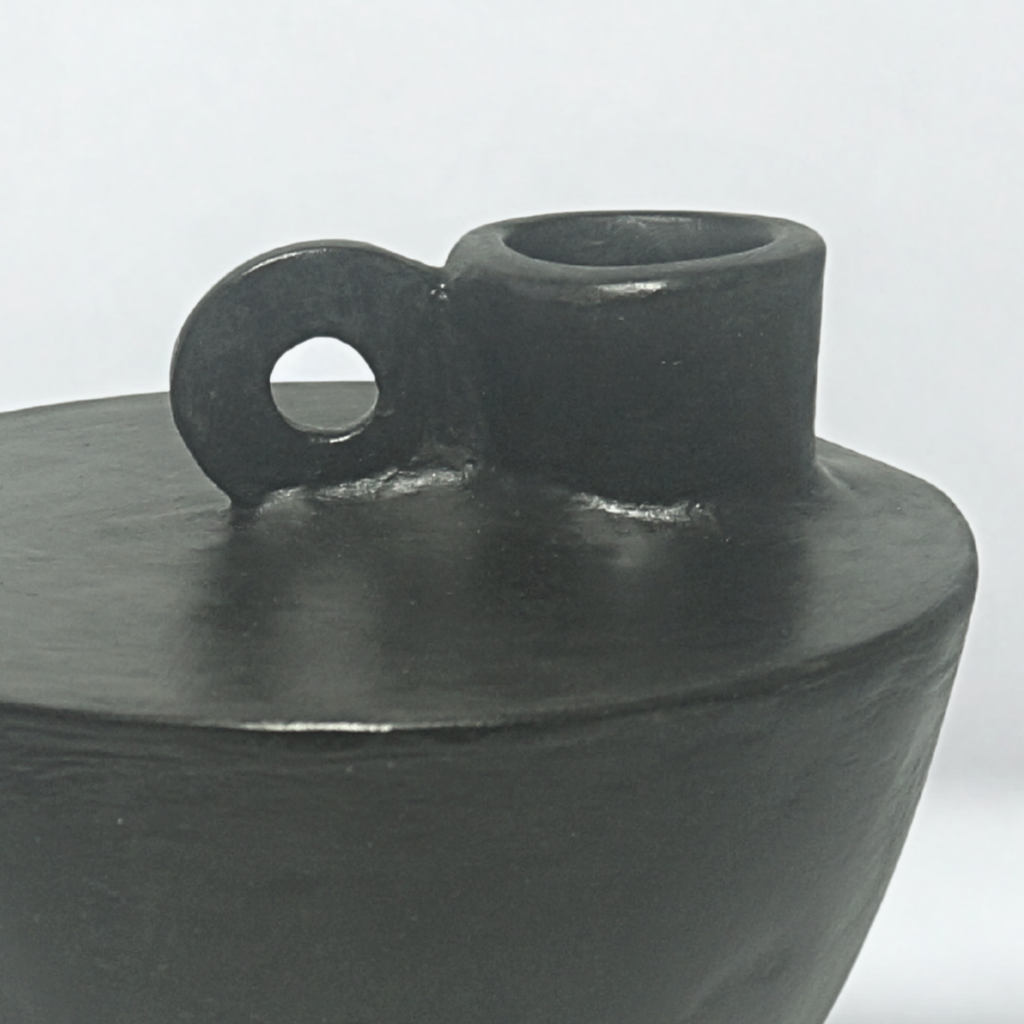 Vaso Grafite Com Alça Lateral