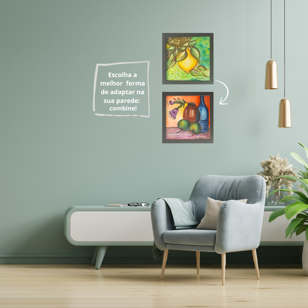 Quadro Decorativo Aquarela Cena Do Cotidiano.