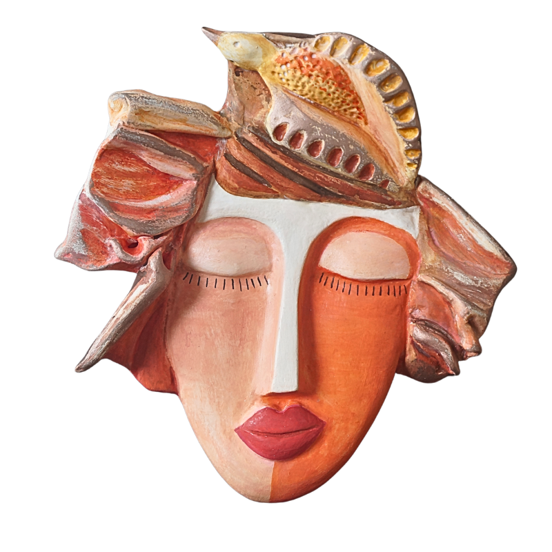 Máscara Decorativa de Parede Deusa Vesta – Elemento Fogo