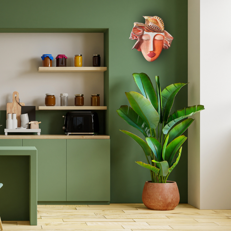 Máscara Decorativa de Parede Deusa Vesta – Elemento Fogo
