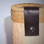 Vaso Tubo Texturizado Com Couro