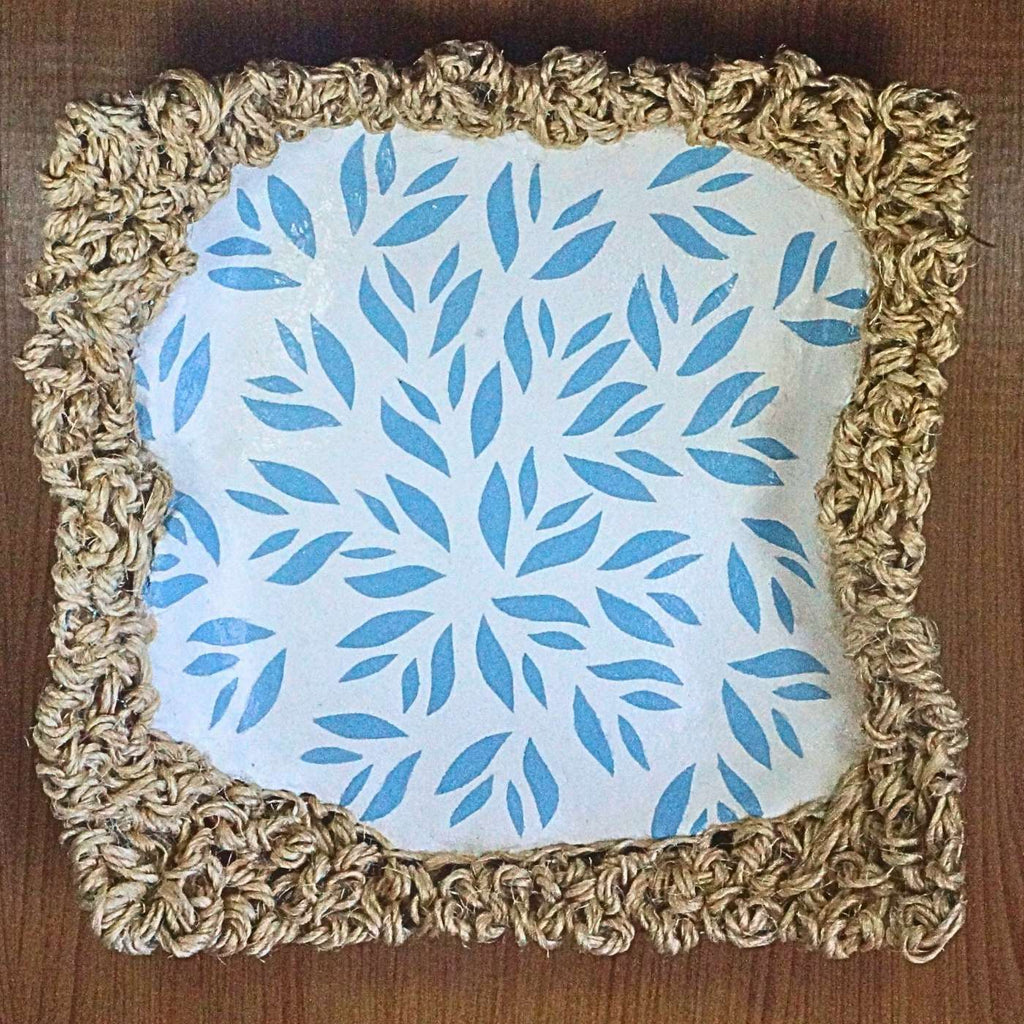 Prato Decorativo Centro De Mesa Floral Azul