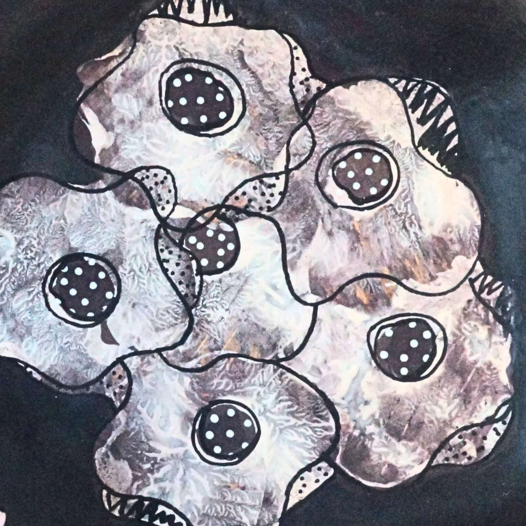 Prato Centro De Mesa Floral Marrom