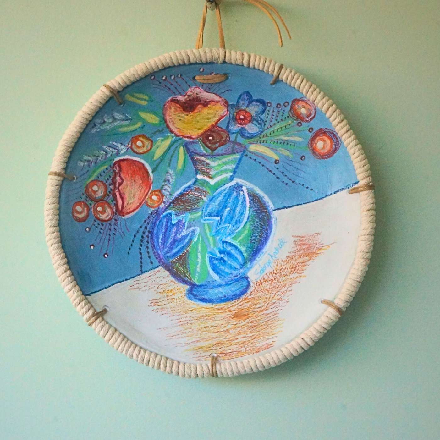 Prato Decorativo De Parede Vaso De Flores