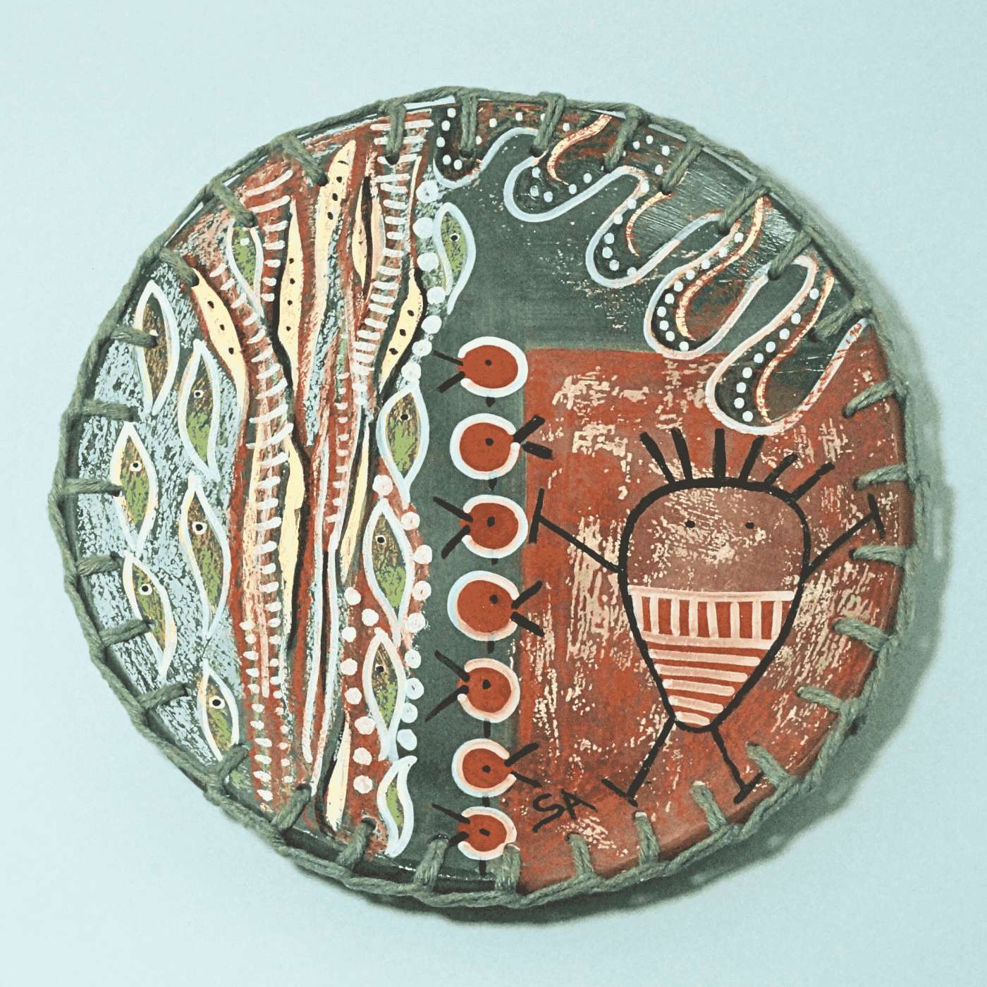 Prato Decorativo De Parede Arte Rupestre