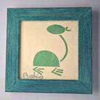 Quadro Texturizado Figura Rupestre Verde