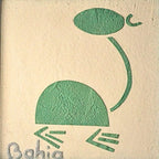 Quadro Texturizado Figura Rupestre Verde