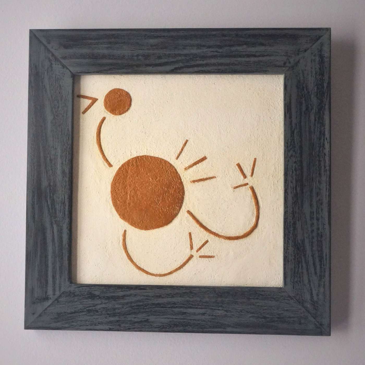 Quadro Texturizado Figura Rupestre Ave