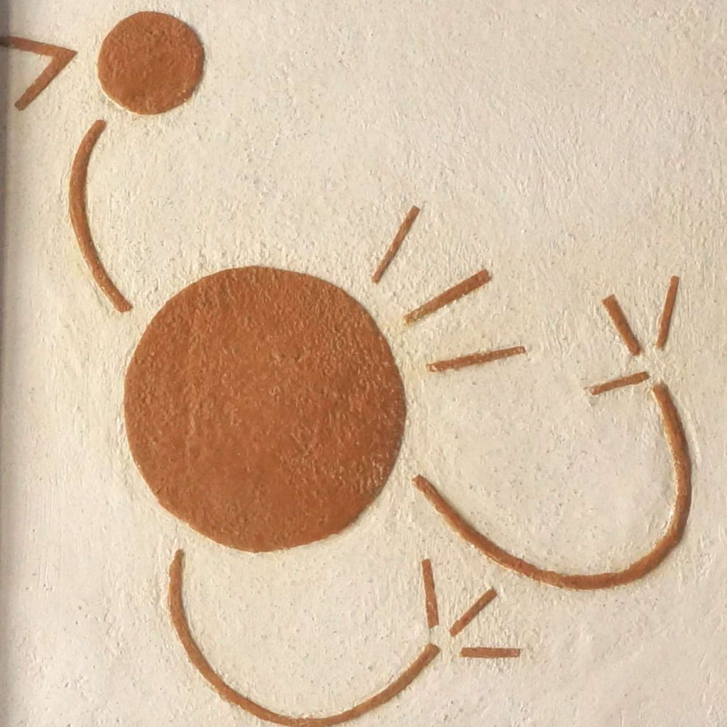 Quadro Texturizado Figura Rupestre Ave