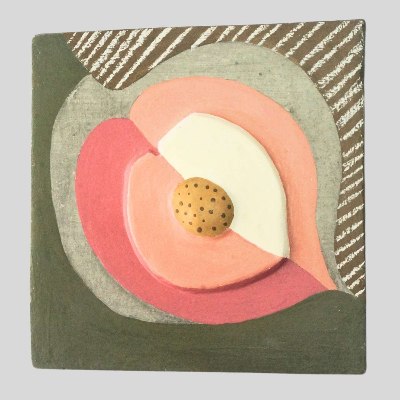 Placa Decorativa De Parede Fruta Estilizada Pêssego