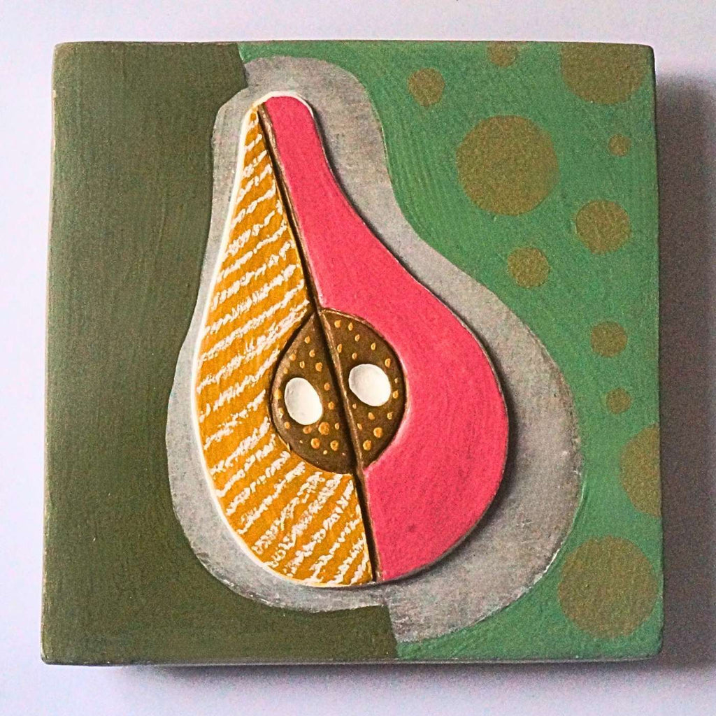 Placa Decorativa De Parede Fruta Estilizada Pera