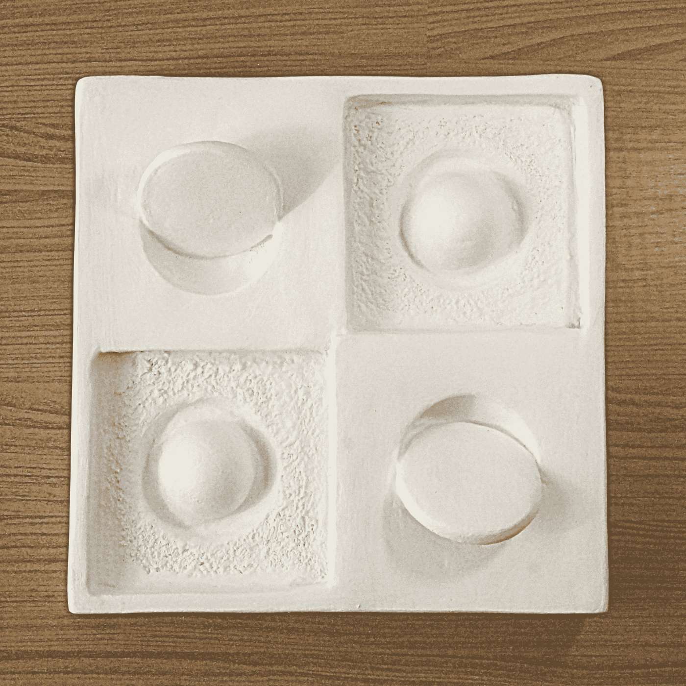 Kit De Quadros Geométricos Em Relevo Nude