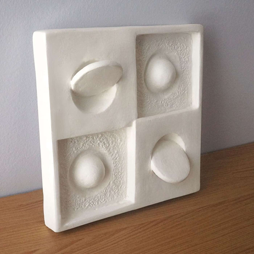 Kit De Quadros Geométricos Em Relevo Nude