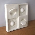 Kit De Quadros Geométricos Em Relevo Nude