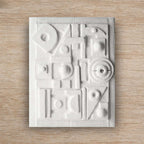 Quadro Geométrico Em Relevo Texturizado Branco