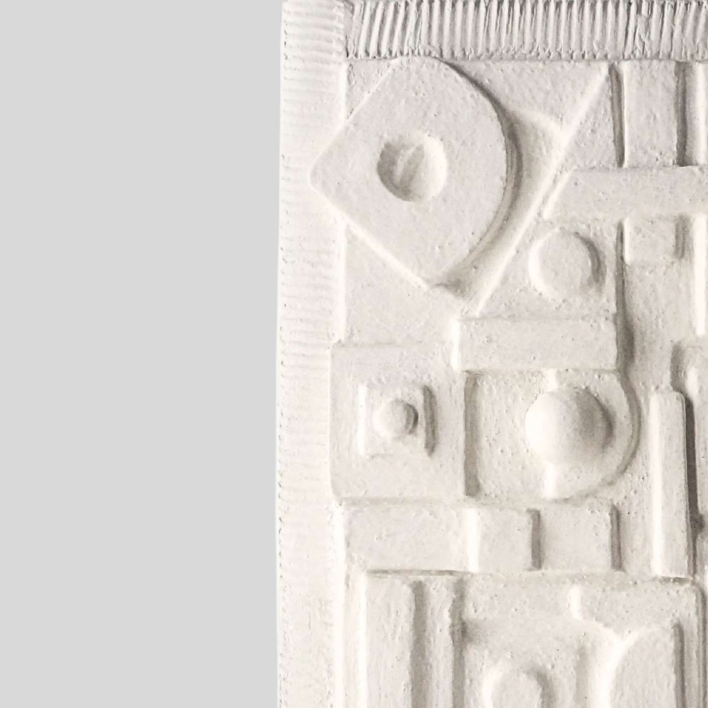 Quadro Geométrico Em Relevo Texturizado Branco