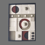 Quadro Geométrico Em Relevo Texturizado Cinza