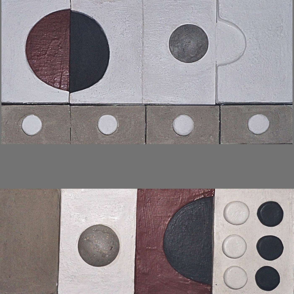 Quadro Geométrico Em Relevo Texturizado Cinza